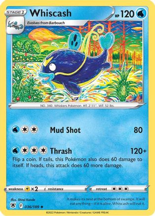 Whiscash 036/189 - SWSH10 Astral Radiance Reverse Holofoil