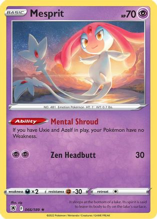 Mesprit 066/189 - SWSH10 Astral Radiance Reverse Holofoil