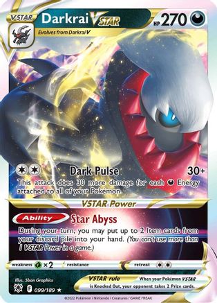 Darkrai VSTAR 099/189 - SWSH10 Astral Radiance Holofoil