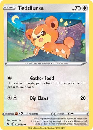Teddiursa 122/189 - SWSH10 Astral Radiance Reverse Holofoil