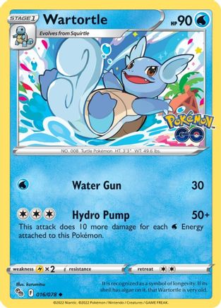 Wartortle 016/078 - Pokemon GO Reverse Holofoil