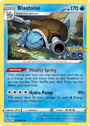 Blastoise 017/078 - Pokemon GO Holofoil