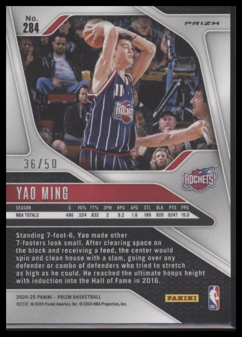 Yao Ming 2024-25 Panini Prizm #284 Prizms Fast Break Pink #/50