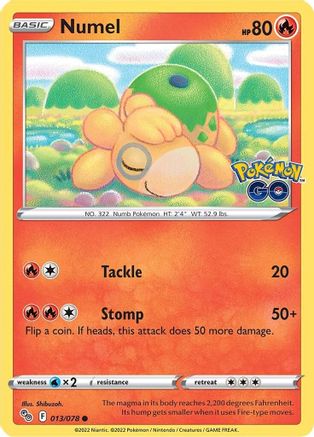 Numel 013/078 - Pokemon GO Reverse Holofoil
