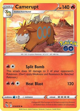 Camerupt 014/078 - Pokemon GO Reverse Holofoil
