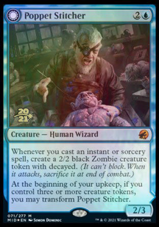 Poppet Stitcher // Poppet Factory (PRE-71S) - Innistrad: Midnight Hunt Promos: (Double Faced Transform) Foil