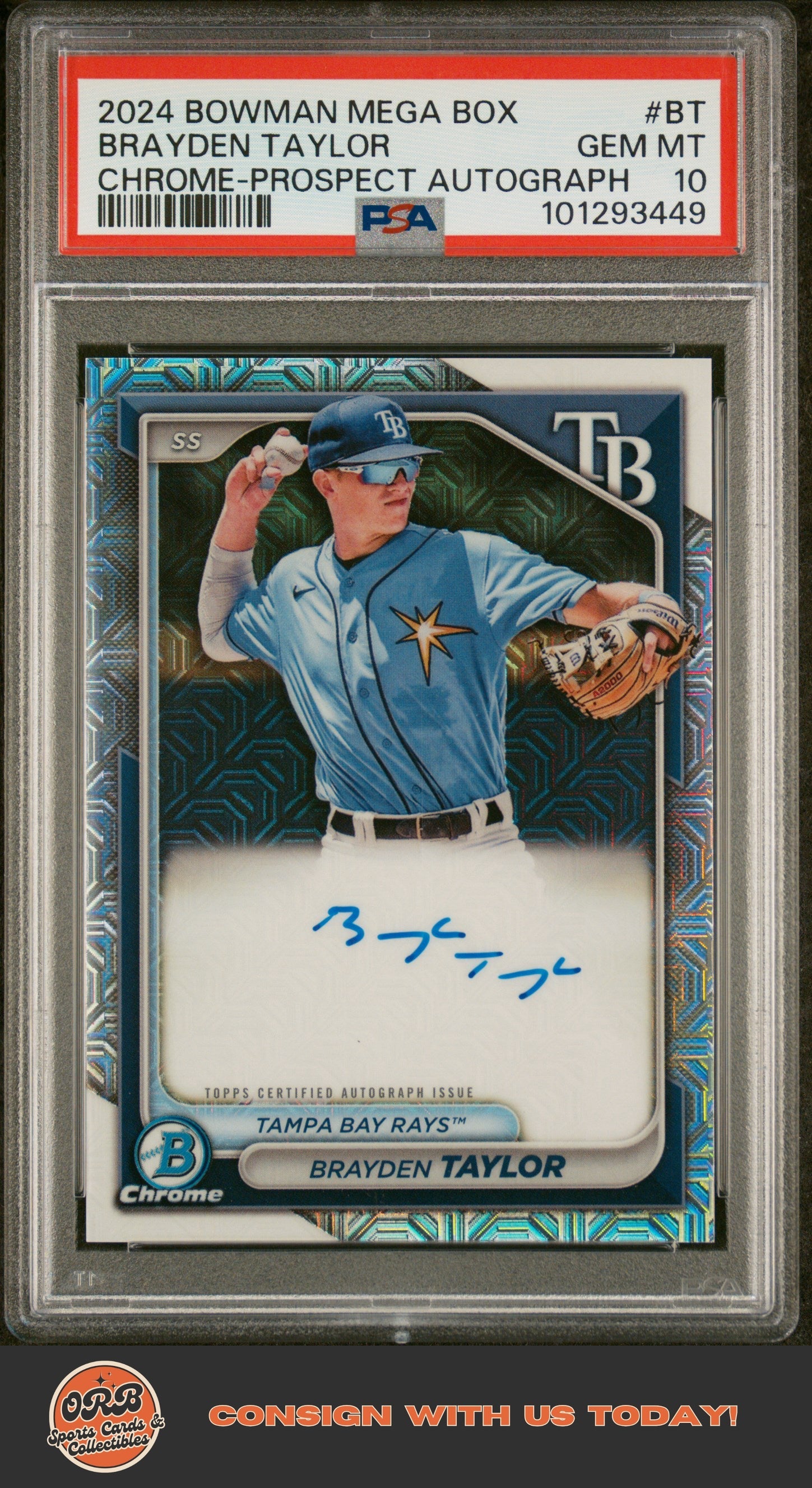 Brayden Taylor 2024 Bowman Chrome Prospect Auto PSA 10