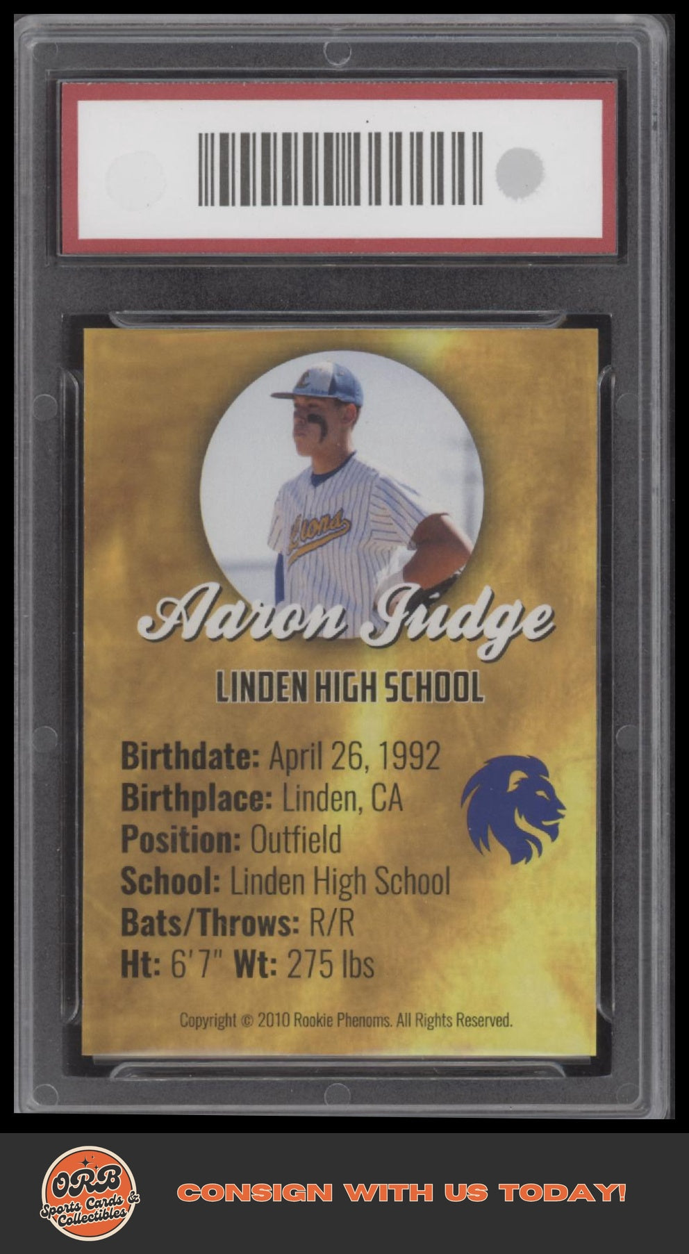 2010 Phenoms Aaron Judge Rookie Gold