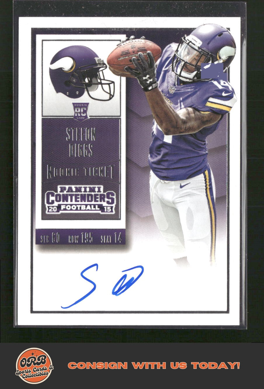 Stefon Diggs 2015 Panini Contenders #235a Catching pass
