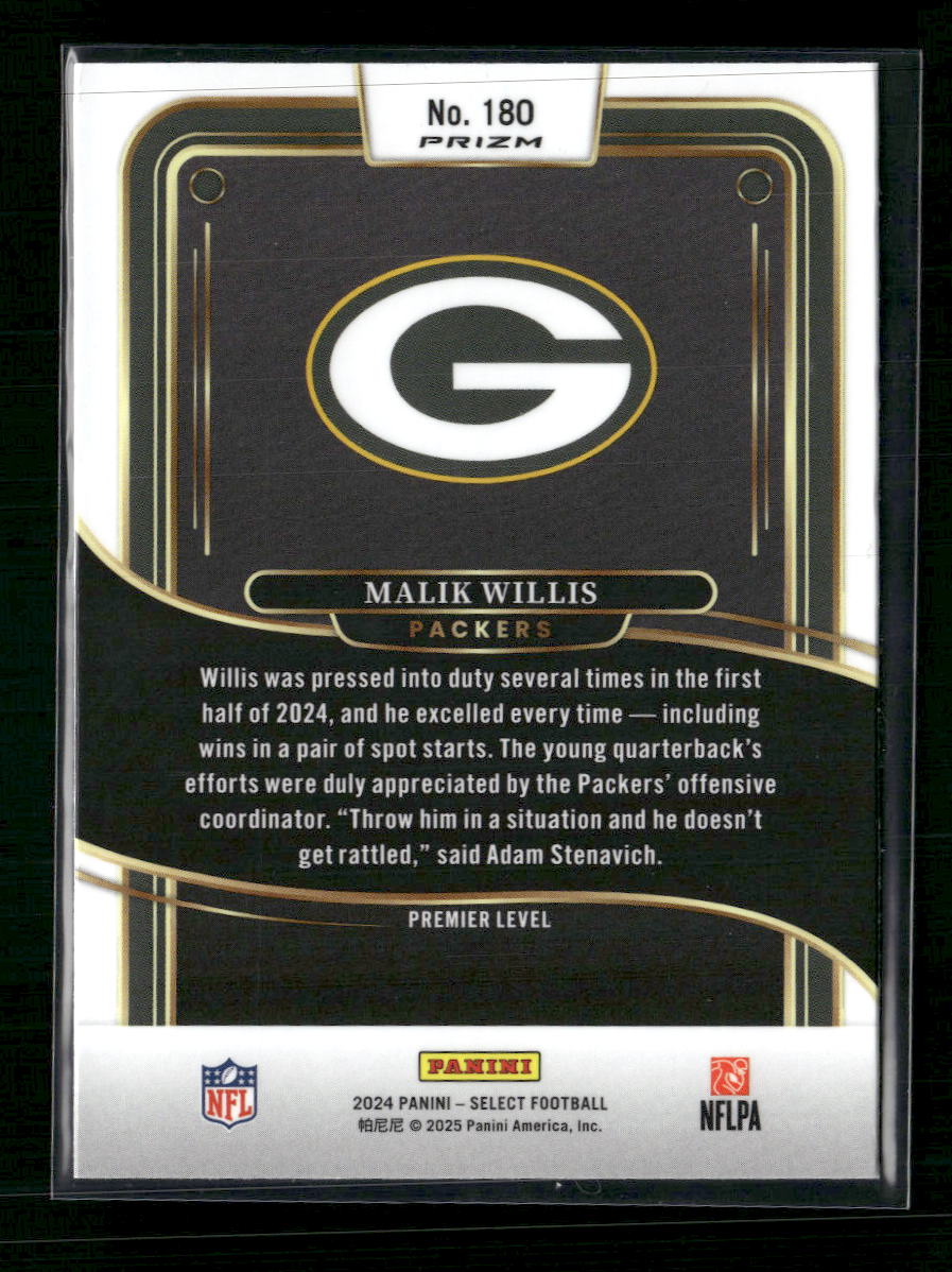 Malik Willis 2024 Panini Select #180 Tiger Prizm