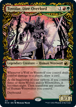 Tovolar, Dire Overlord // Tovolar, the Midnight Scourge (MID-311) - Innistrad: Midnight Hunt: (Showcase, Double Faced Transform)