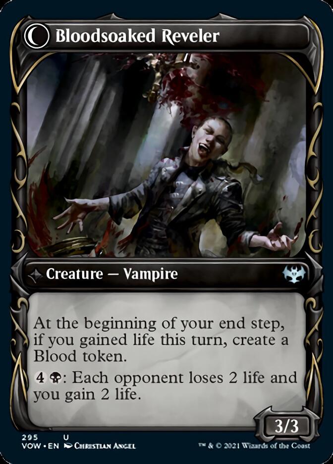 Restless Bloodseeker // Bloodsoaked Reveler (VOW-295) - Innistrad: Crimson Vow: (Showcase, Double Faced Transform) Foil