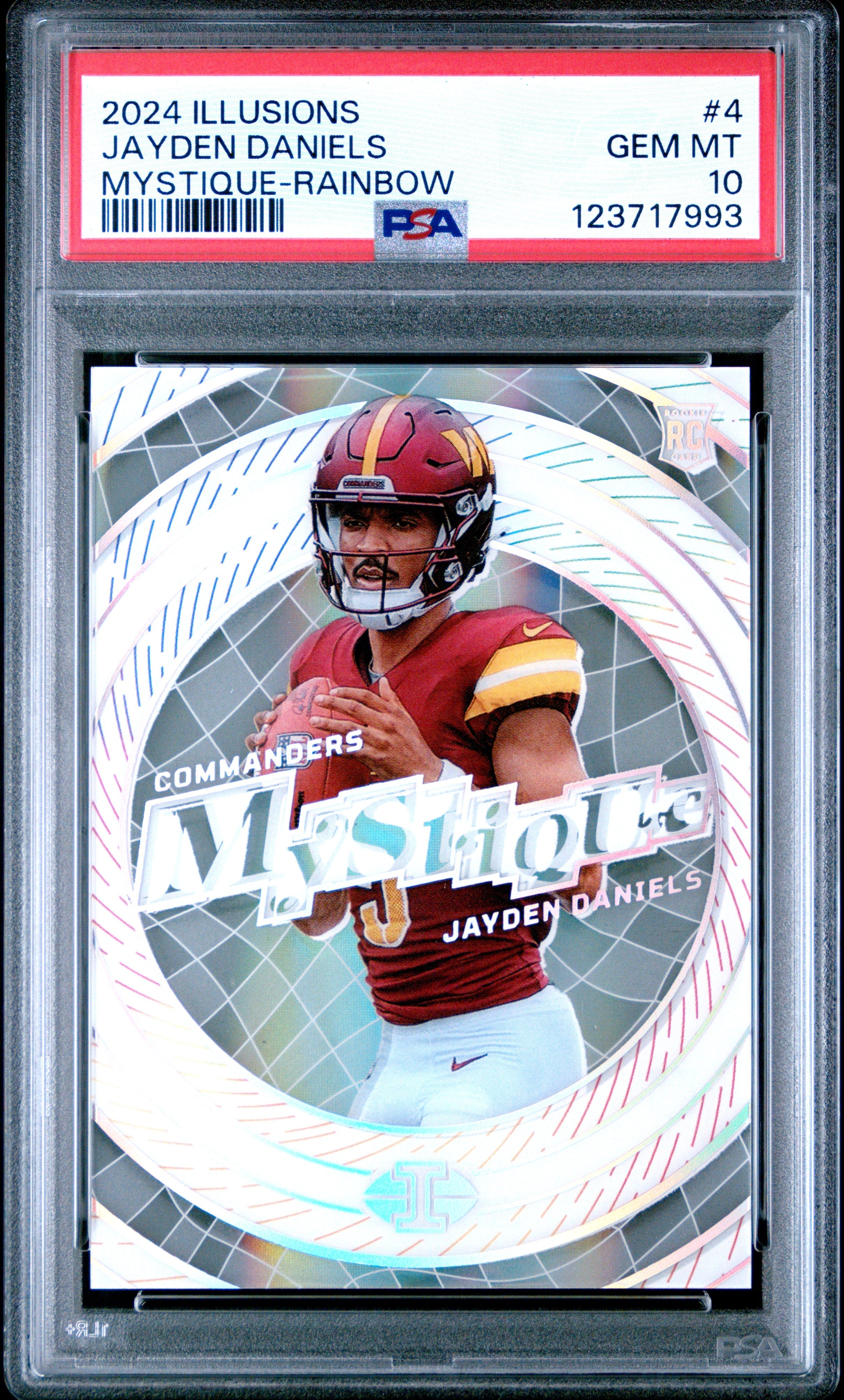 Graded 2024 Panini Illusions Jayden Daniels #RAINBOW Rookie RC Football Card PSA 10 Gem Mint