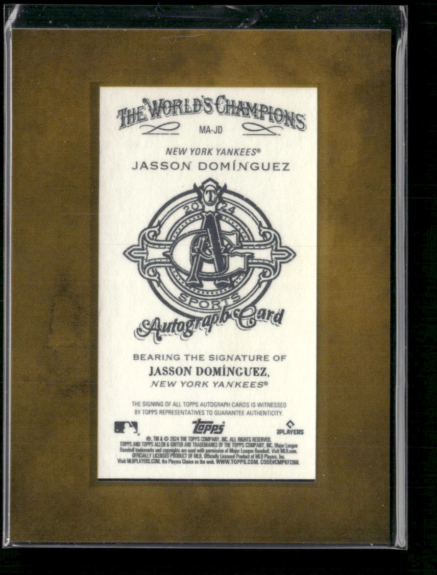 Jasson Domínguez 2024 Topps Allen & Ginter #MA-JD Framed Mini Baseball Auto