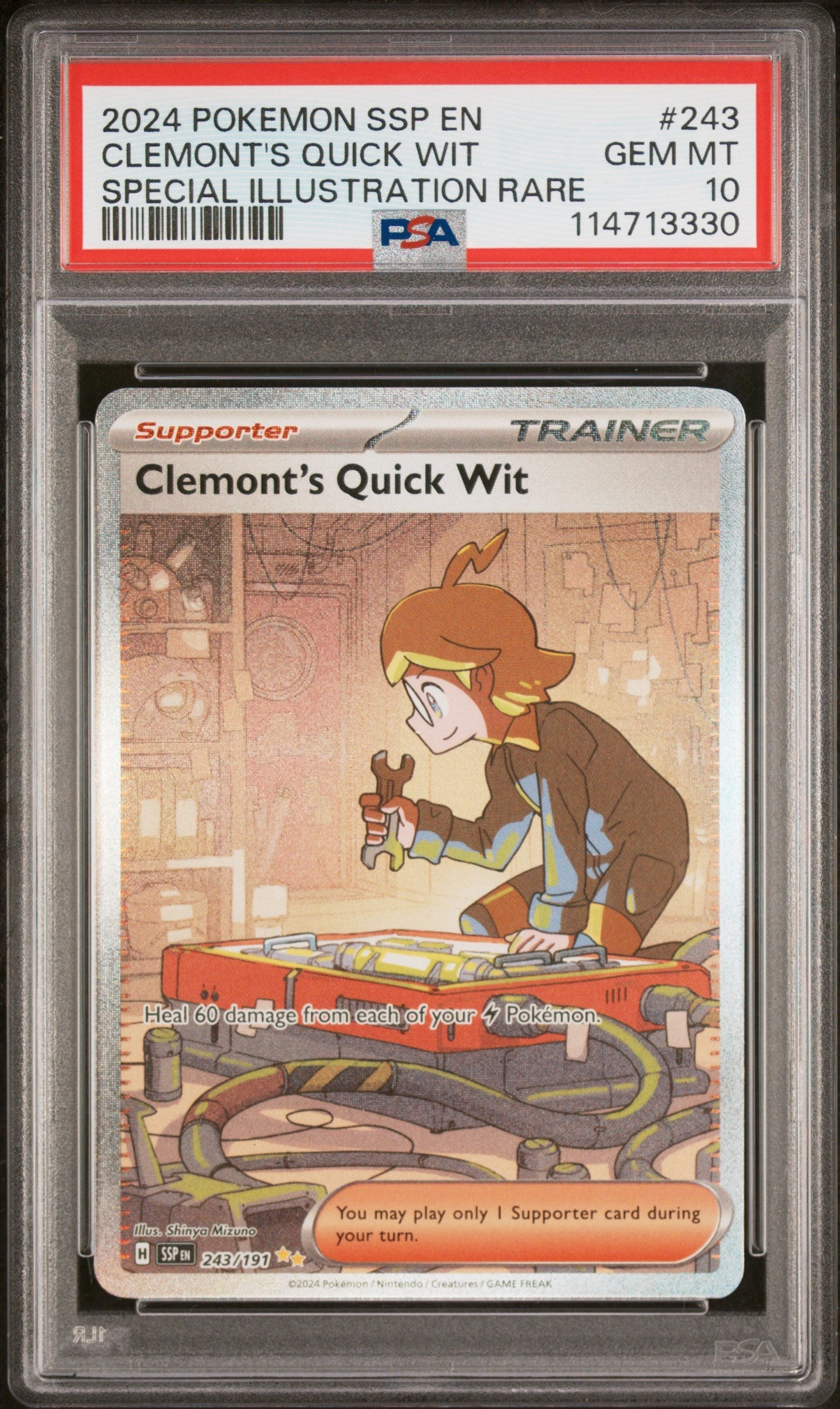 Clemont'S Quick Wit 2024 Pokemon-Surging Sparks #243 SIR PSA 10