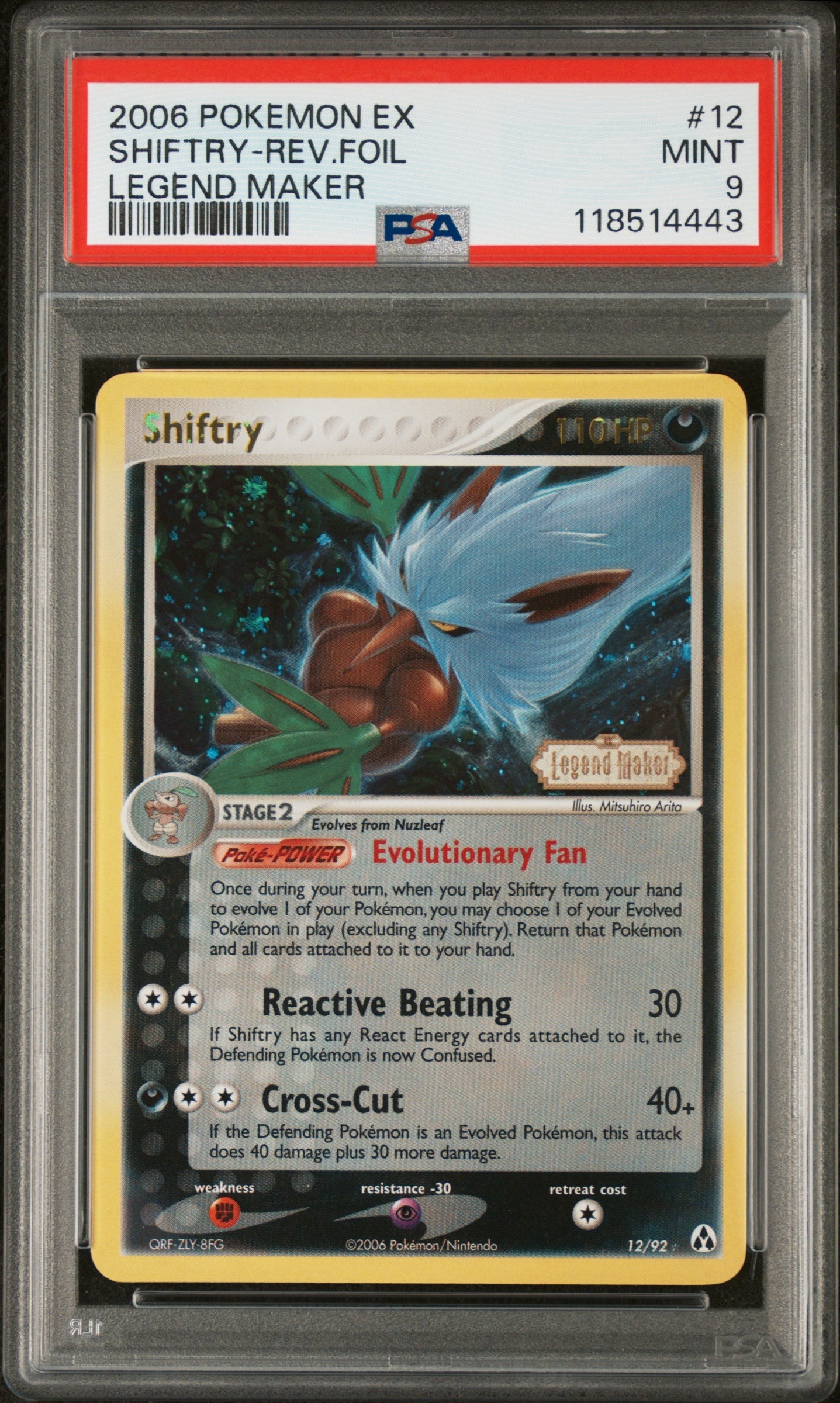 Shiftry-Rev.Foil 2006 Pokemon Ex Legend Maker #12 Legend Maker PSA 9