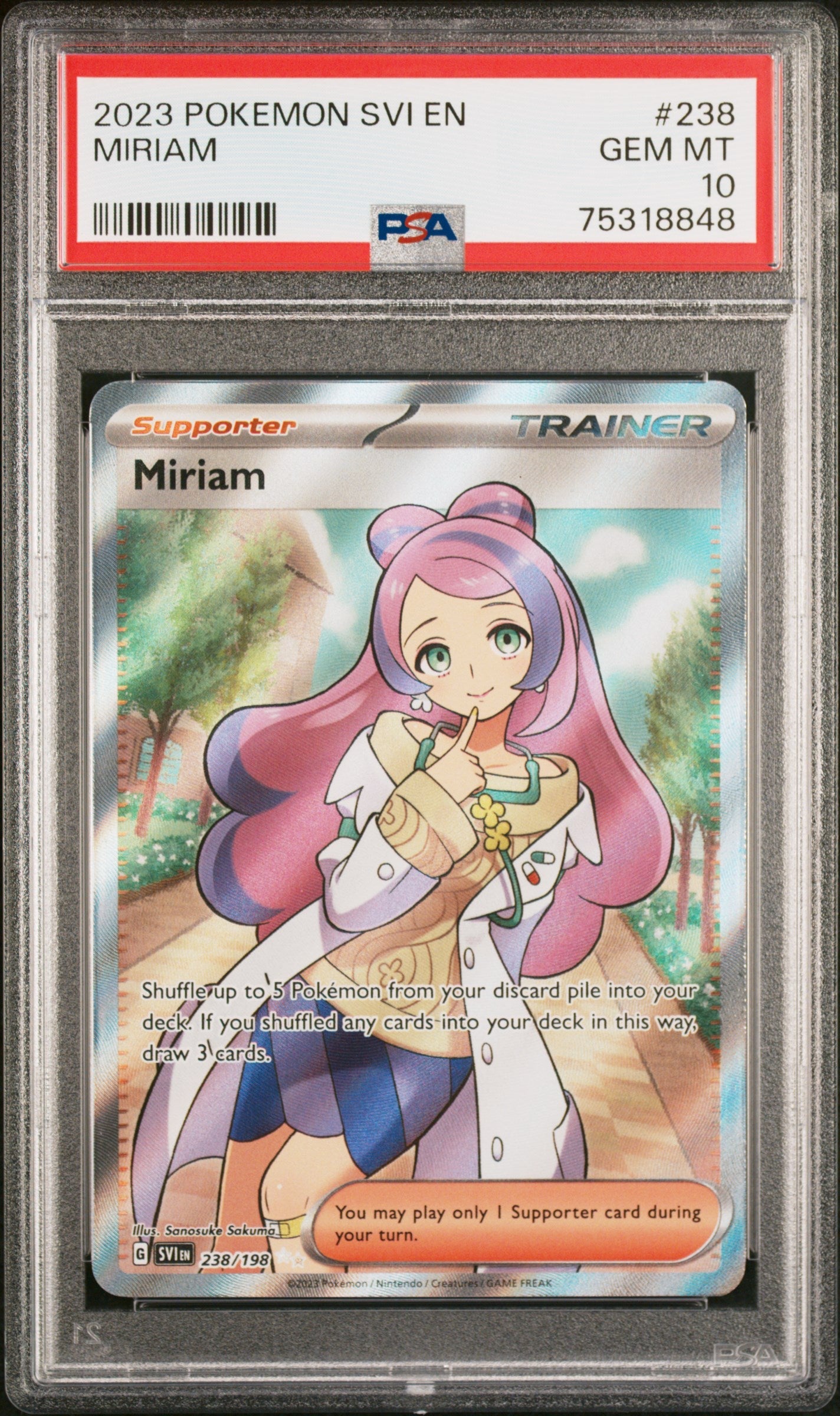 Miriam 2023 Pokemon Svi En-Scarlet & Violet #238 Ultra Rare PSA 10