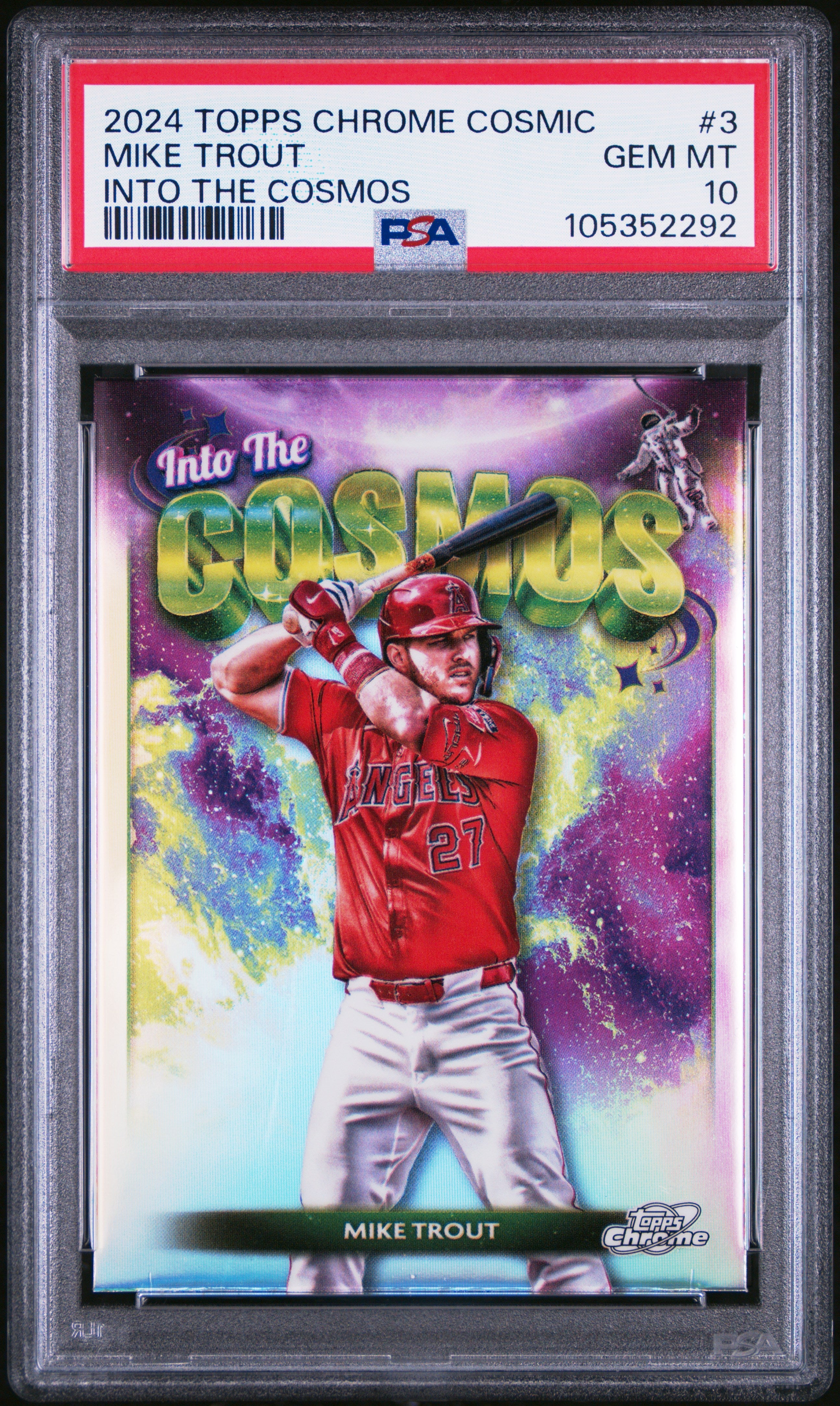Mike Trout 2024 Topps Chrome Cosmic Into The Cosmos #3 PSA 10