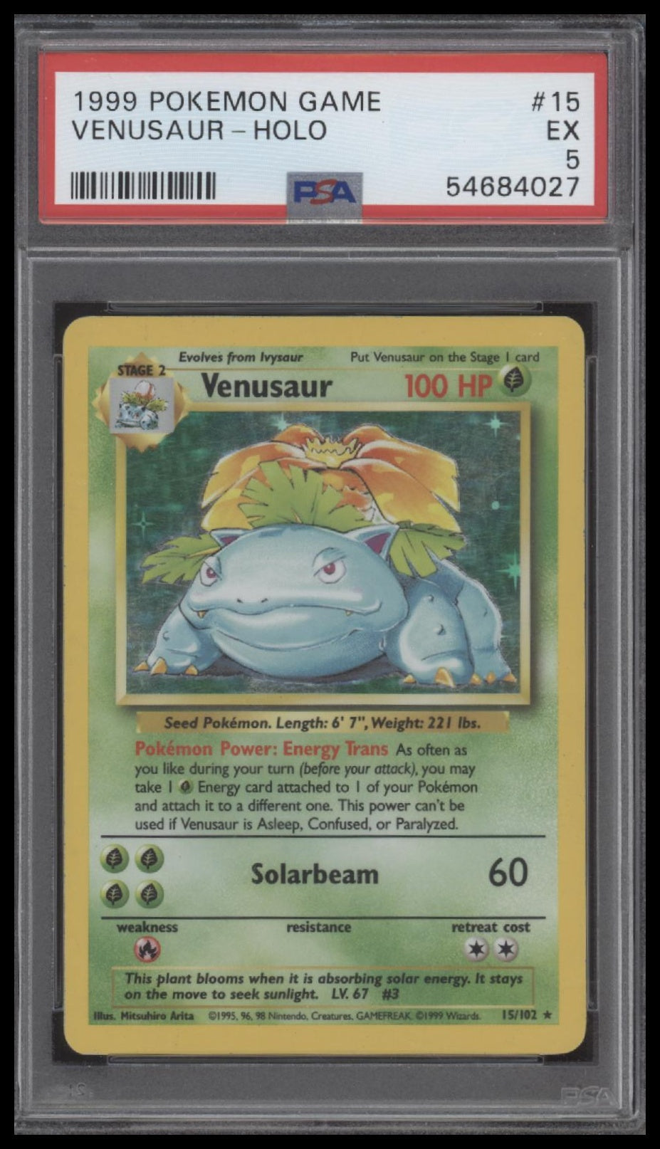 Venusaur-Holo 1999 Pokemon Game #15 PSA 5