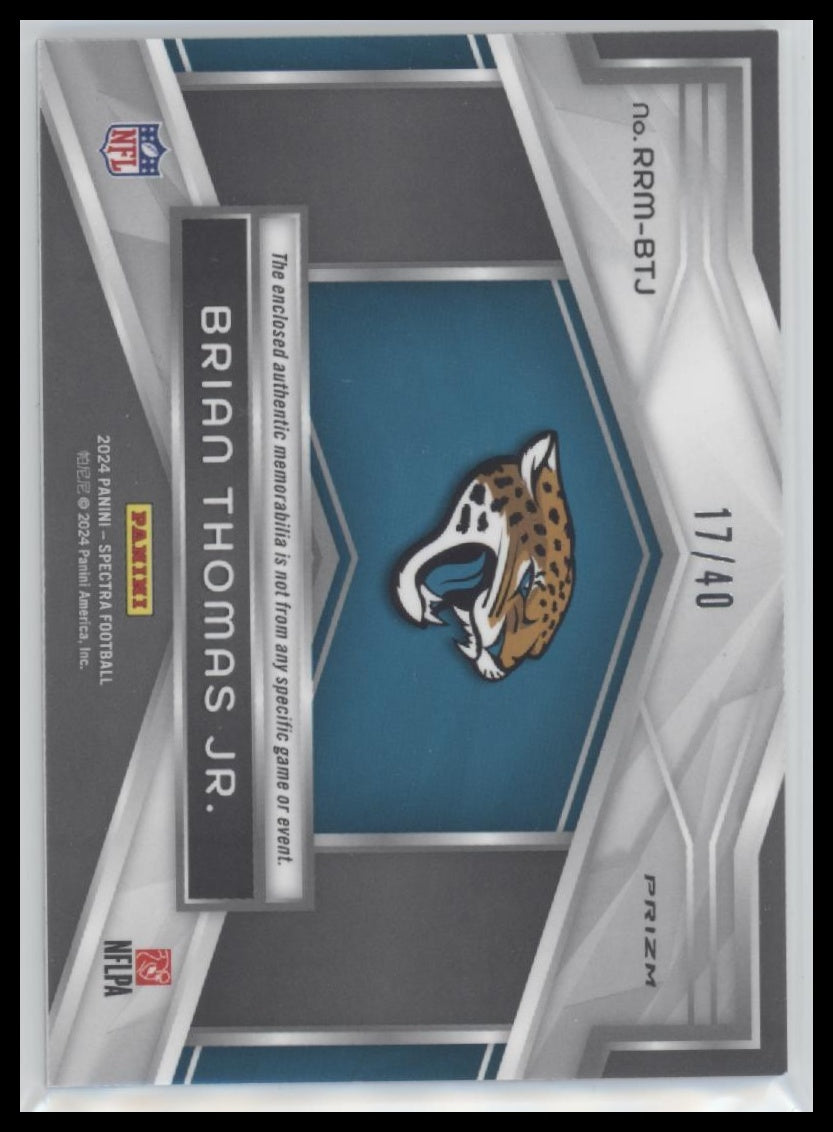 Brian Thomas Jr. 2024 Panini Spectra #RRM-BTJ Rising Rookie Materials Astral /40