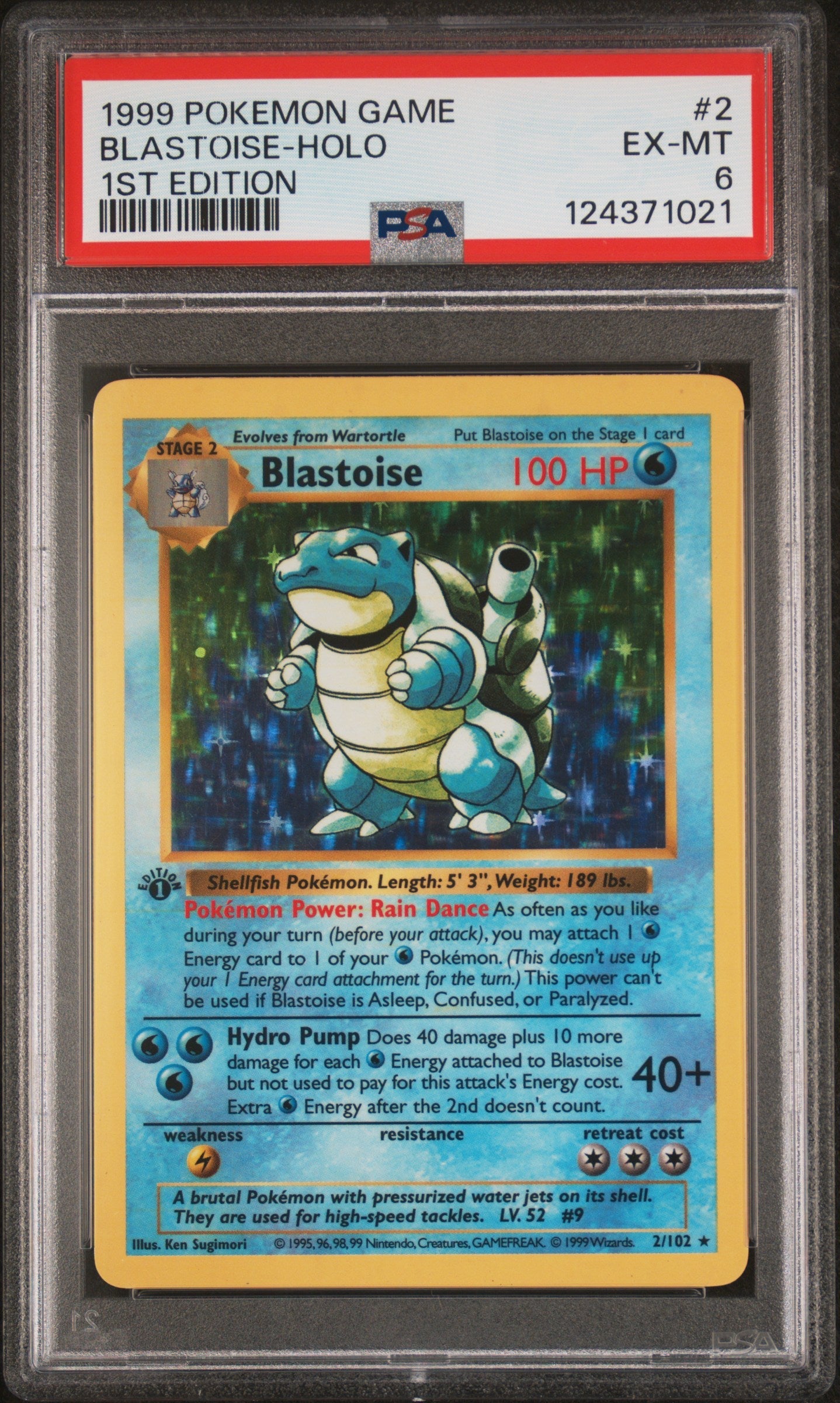 Blastoise-Holo 1999 Pokemon Game #2 1st Edition PSA 6
