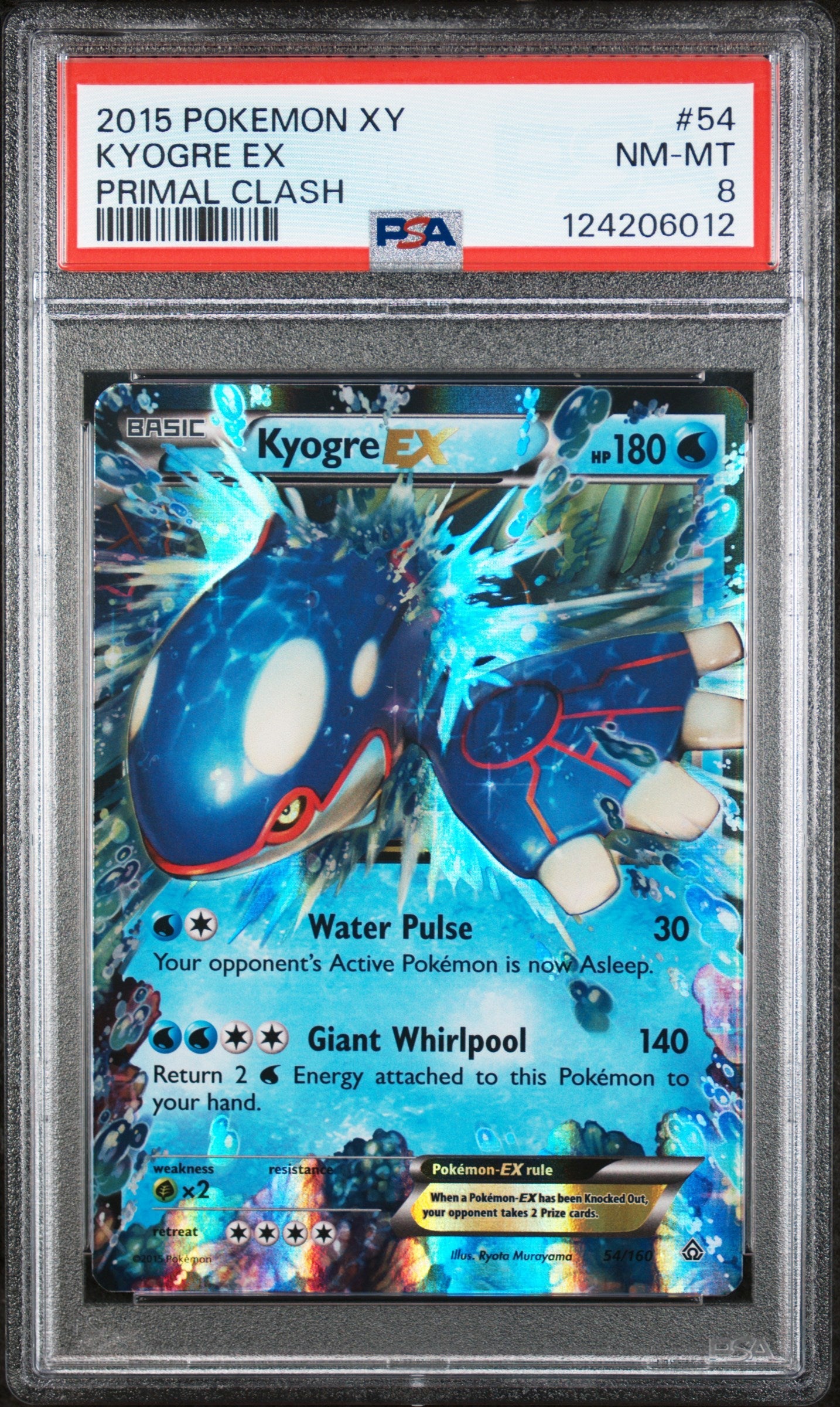 Kyogre Ex 2015 Pokemon Xy Primal Clash #54 Primal Clash PSA 8