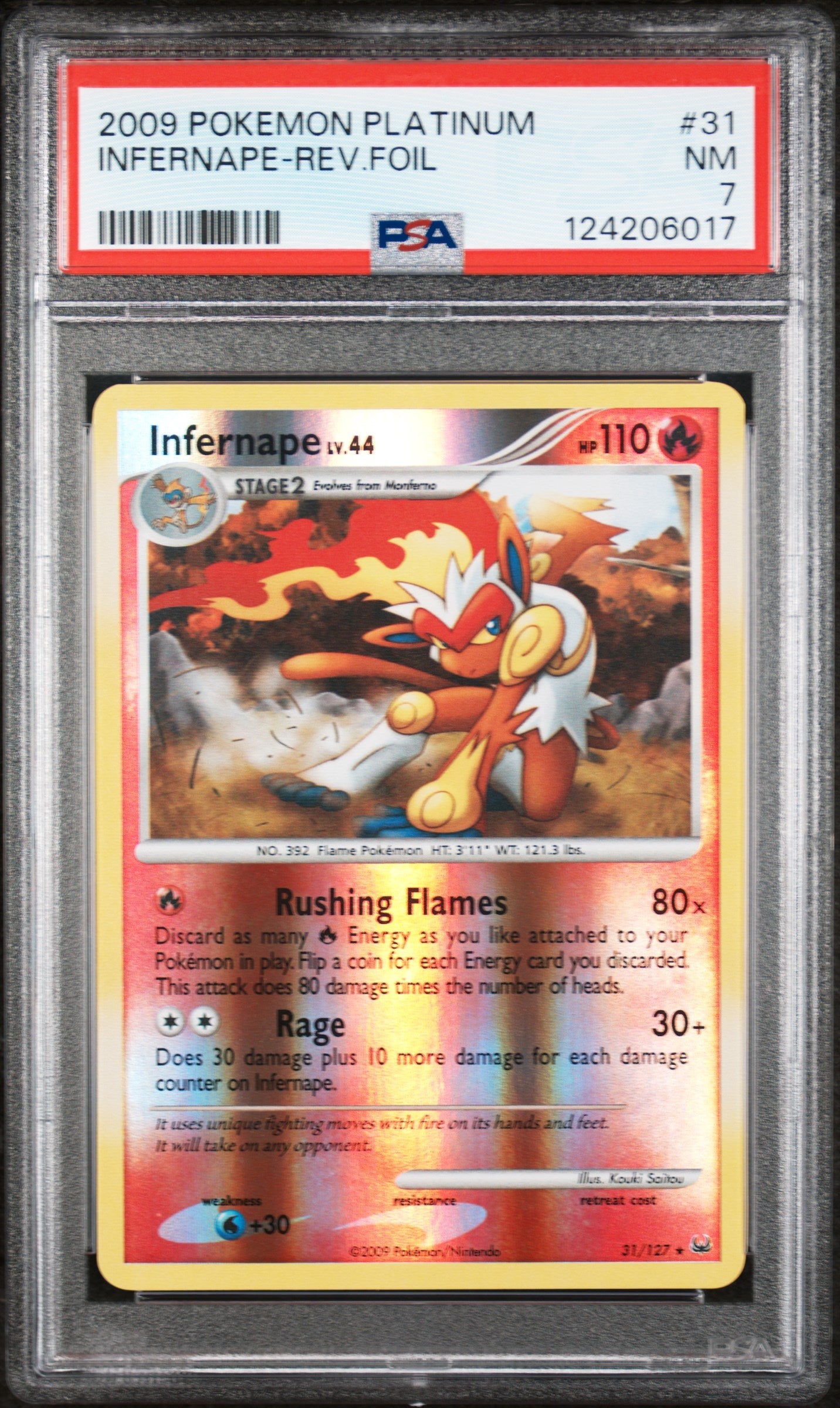 Infernape-Rev.Foil 2009 Pokemon Platinum #31 PSA 7