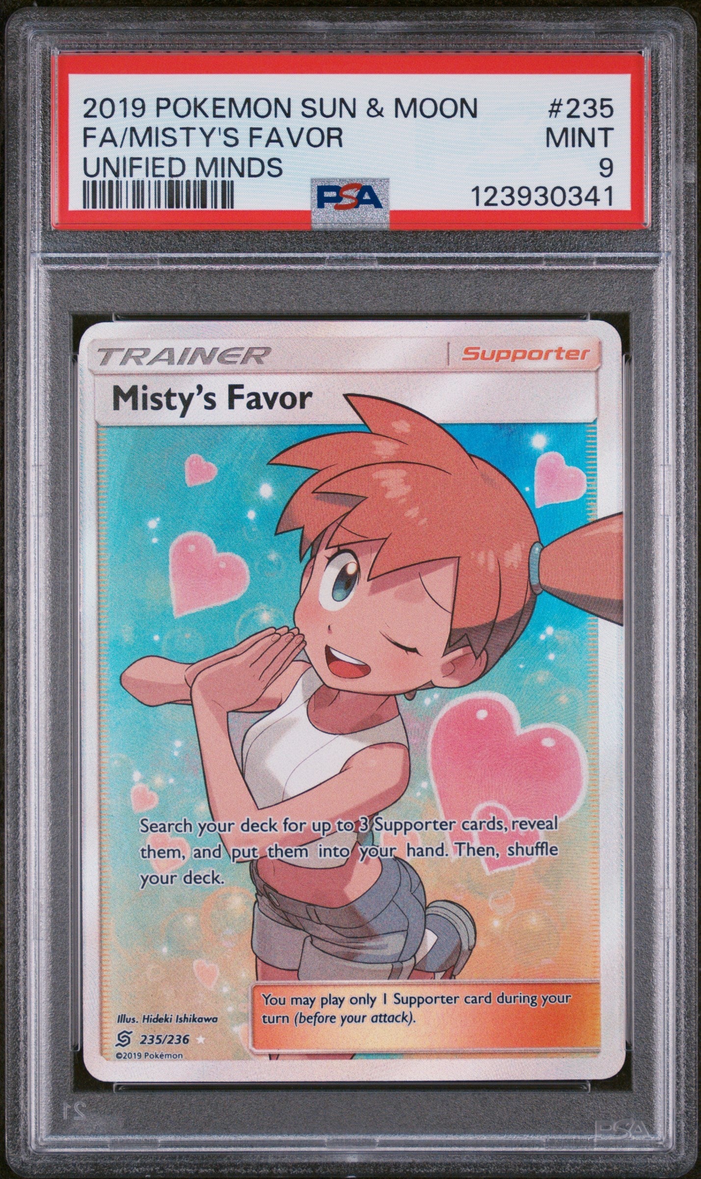 Fa/Misty'S Favor 2019 Pokemon Sun & Moon Unified Minds #235 Unified Minds PSA 9