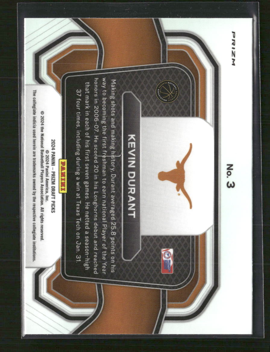 Kevin Durant 2024 Panini Prizm Draft Picks #3 Campus Legends Prizms Snakeskin