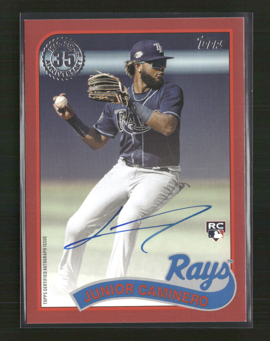 Junior Caminero 2024 Topps #89BA2-JCO 1989 Topps 35th Anniversary Autographs Red
