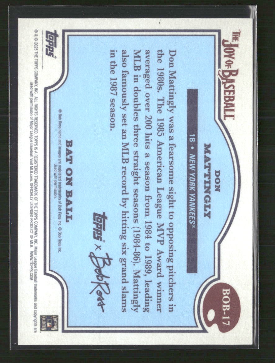 Don Mattingly 2025 Topps x Bob Ross: The Joy of Baseball #BOB-17 Bat On Ball