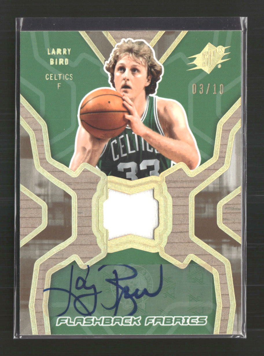Larry Bird 2007-08 SPx #FFA-LB Flashback Fabrics Autographs Parallel #/10