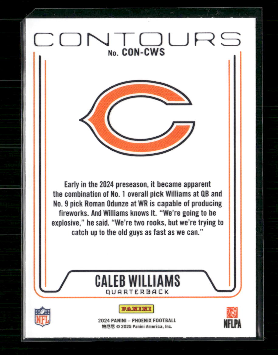 Caleb Williams 2024 Panini Phoenix #CON-CWS Contours Silver