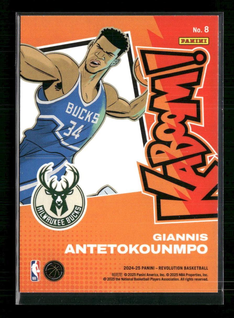 Giannis Antetokounmpo 2024-25 Panini Revolution #8 Kaboom! Horizontal