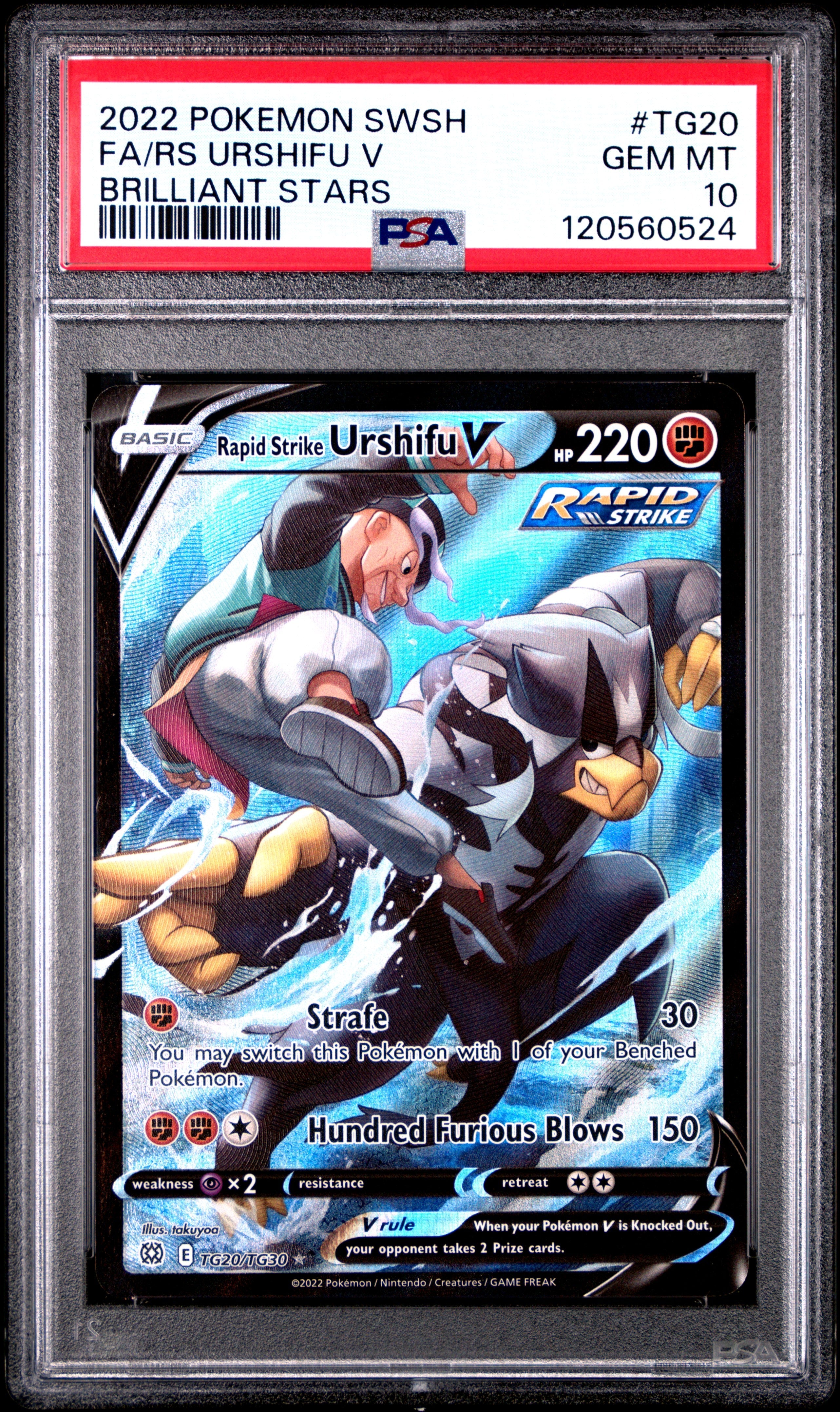 Fa/Rs Urshifu V 2022 Sword & Shield Brilliant Stars #TG20 Brilliant Stars PSA 10