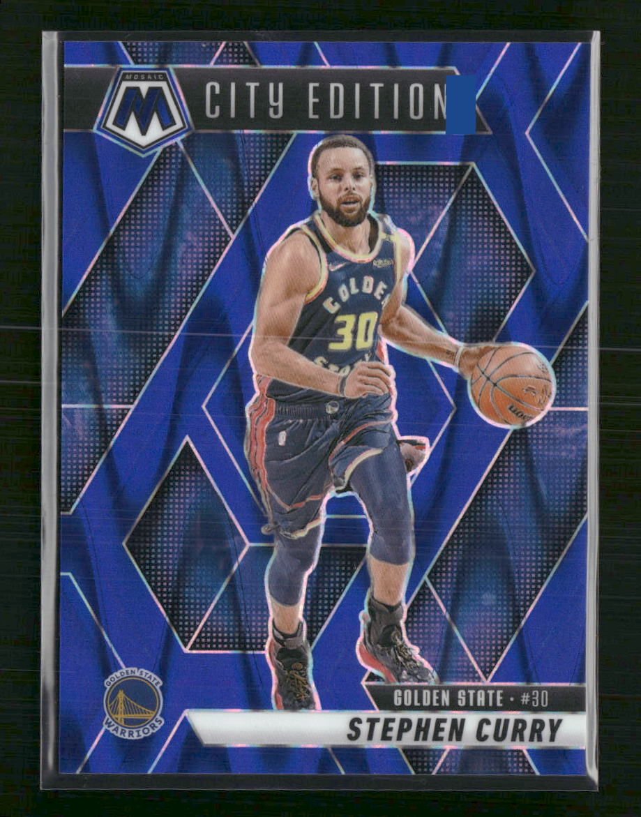 Stephen Curry 2024-25 Panini Mosaic #272 Blue Seismic Mosaic #/149