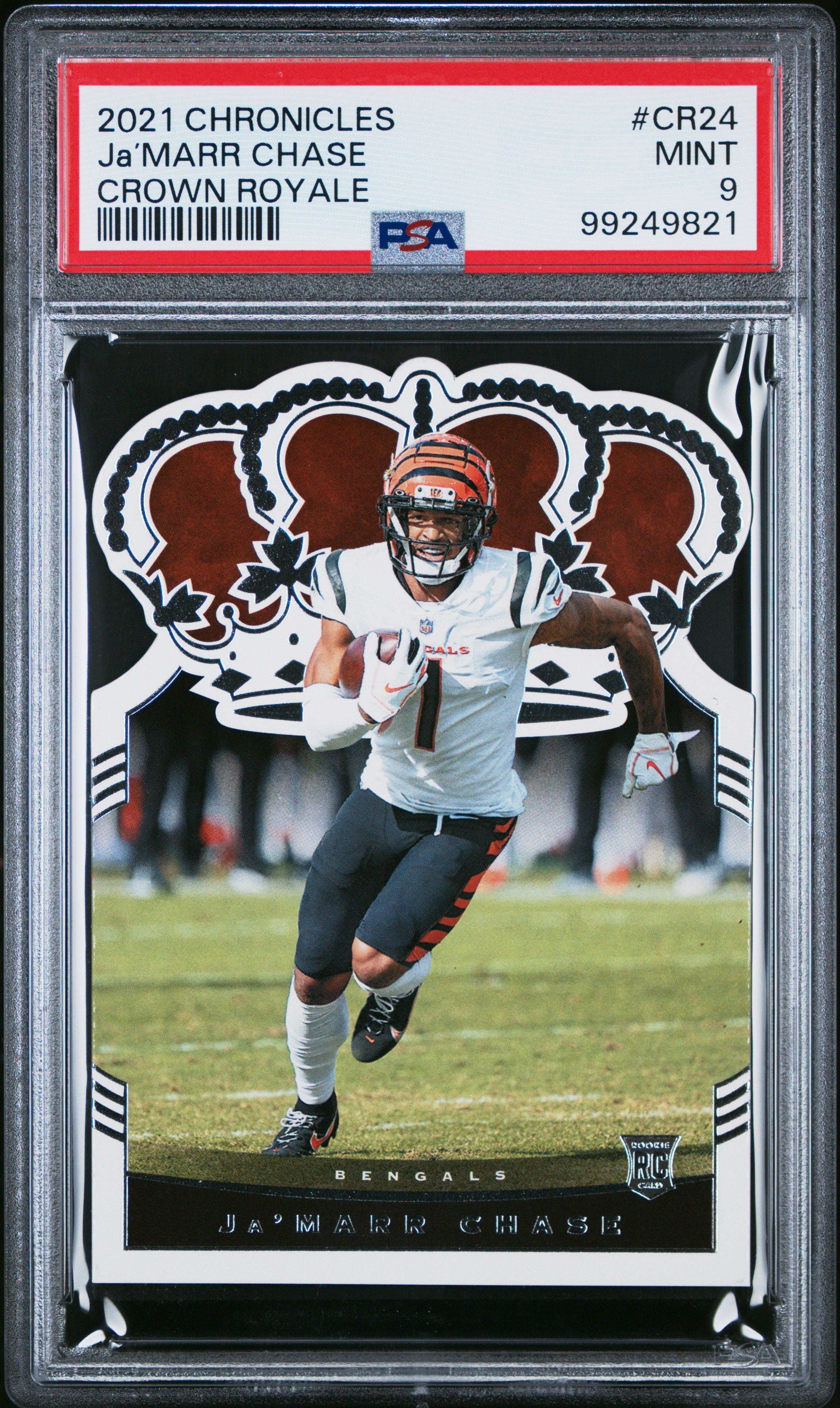 Ja’marr Chase 2021 Panini Chronicles Crown Royale #CR24 Crown Royale PSA 9