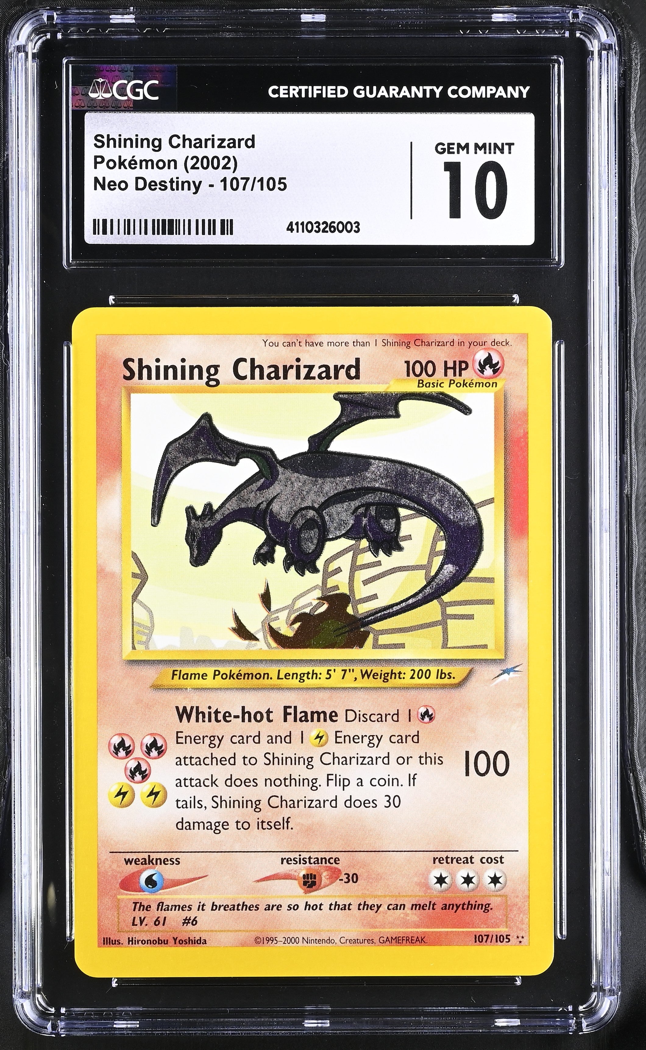 Shining Charizard 2002 Neo Destiny #107/105 CGC 10