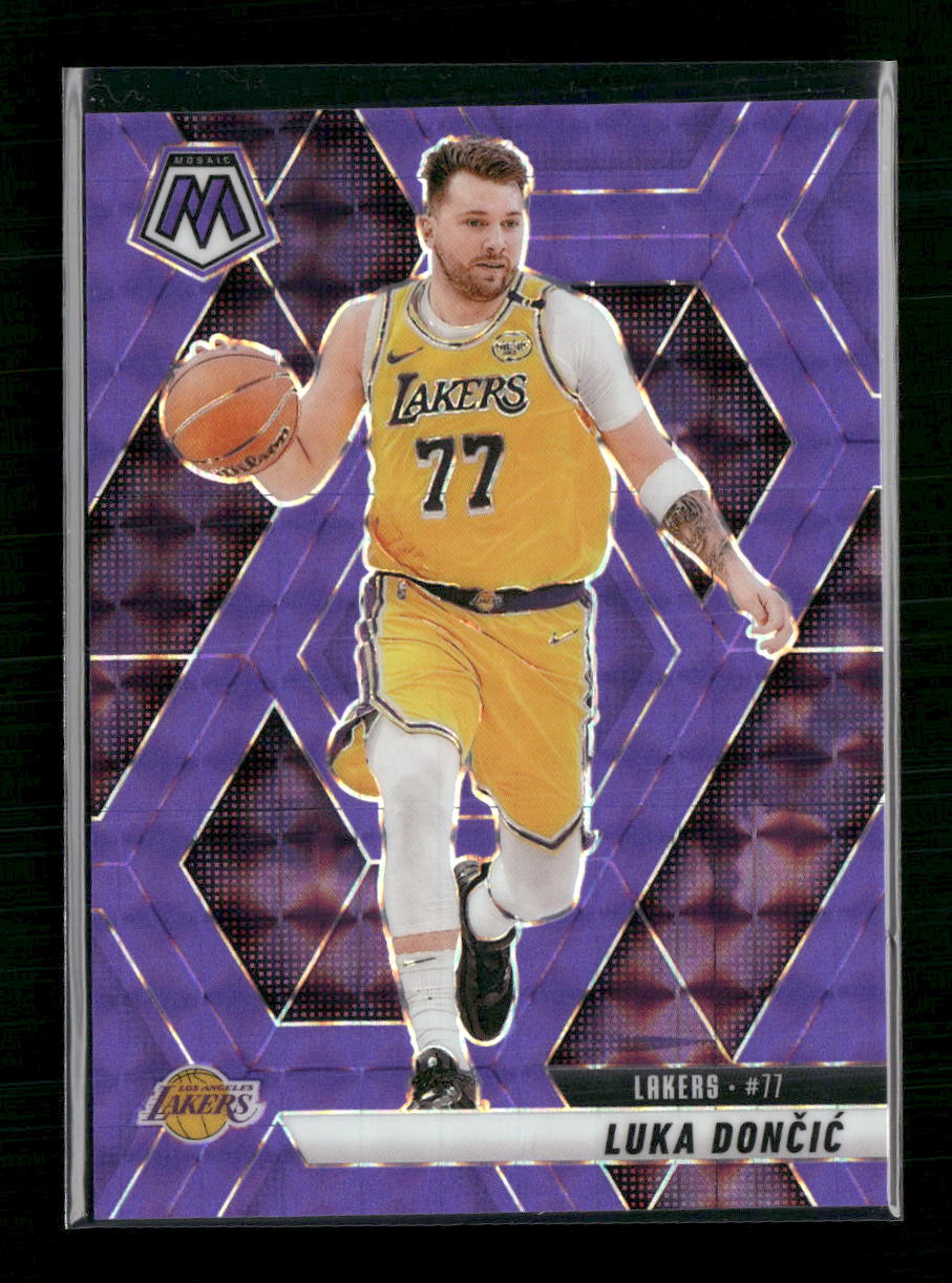 Luka Doncic 2024-25 Panini #100 Purple Fluorescent Mosaic #/249