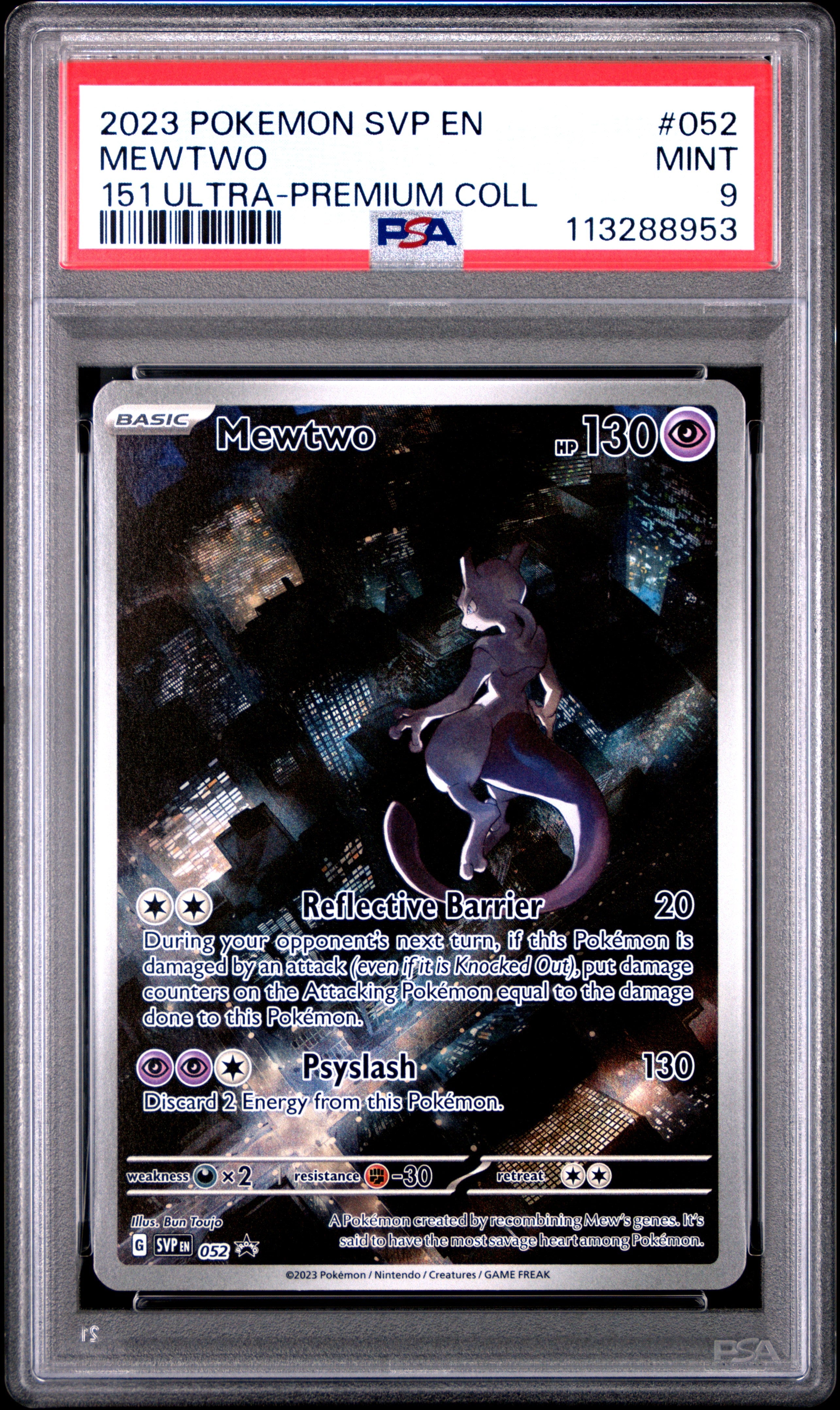 Mewtwo 2023 Pokemon Svp En-Sv Black Star Promo #052 151 Ultra-Premium Coll PSA 9