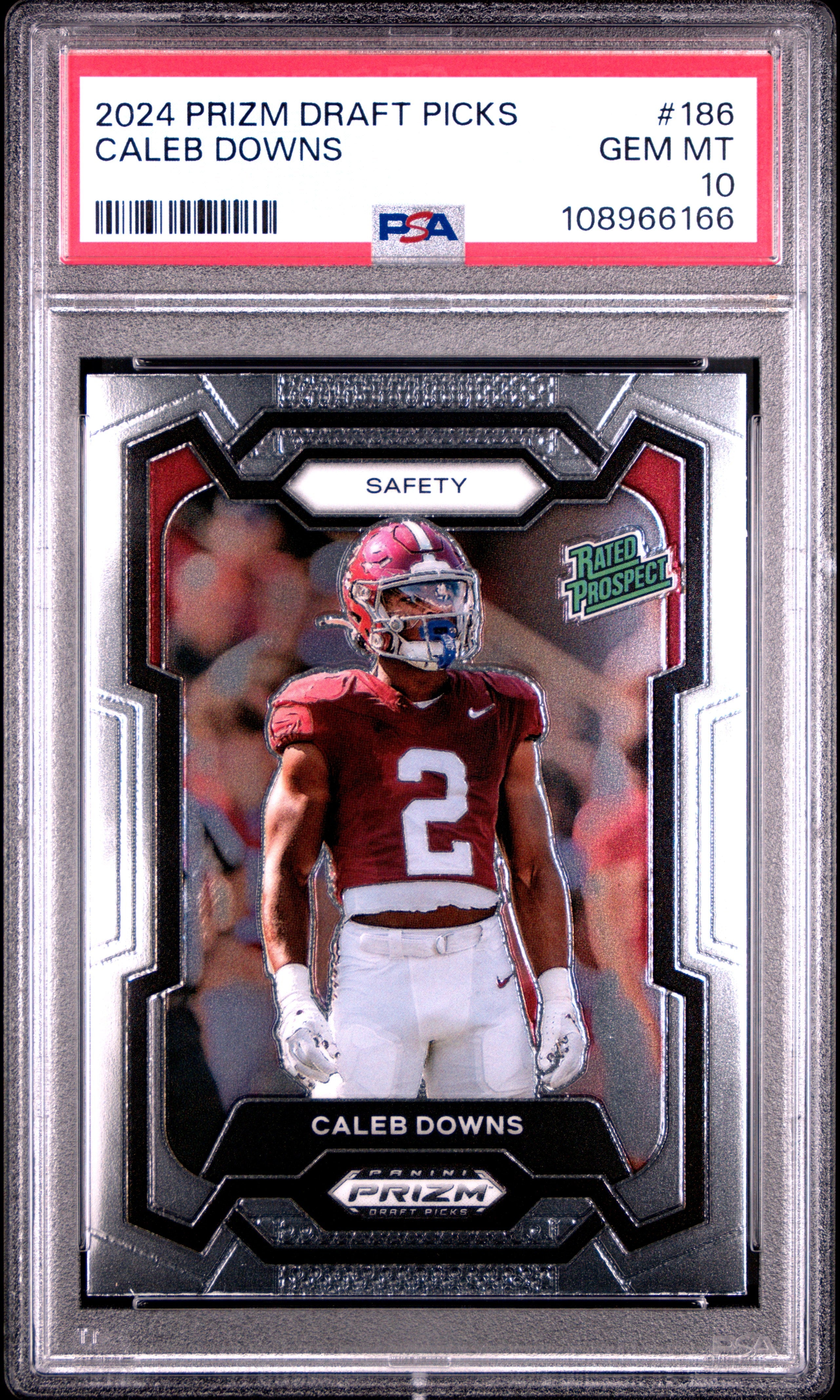 Graded 2024 Panin Prizm Draft Picks Caleb Downs #186 Rookie RC Football Card PSA 10 Gem Mint