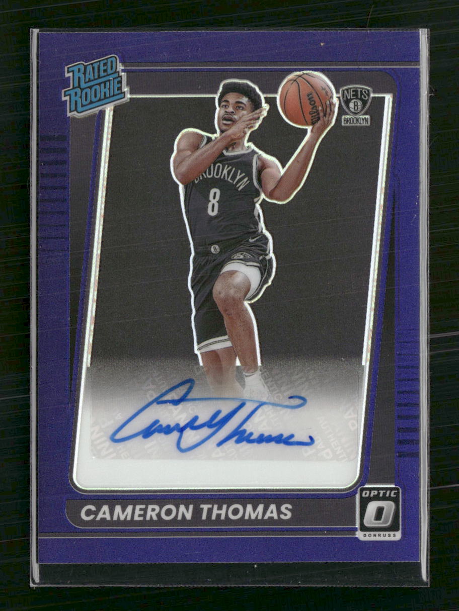 Cameron Thomas 2021-22 Donruss Optic #153 Rated Rookies Signatures Purple