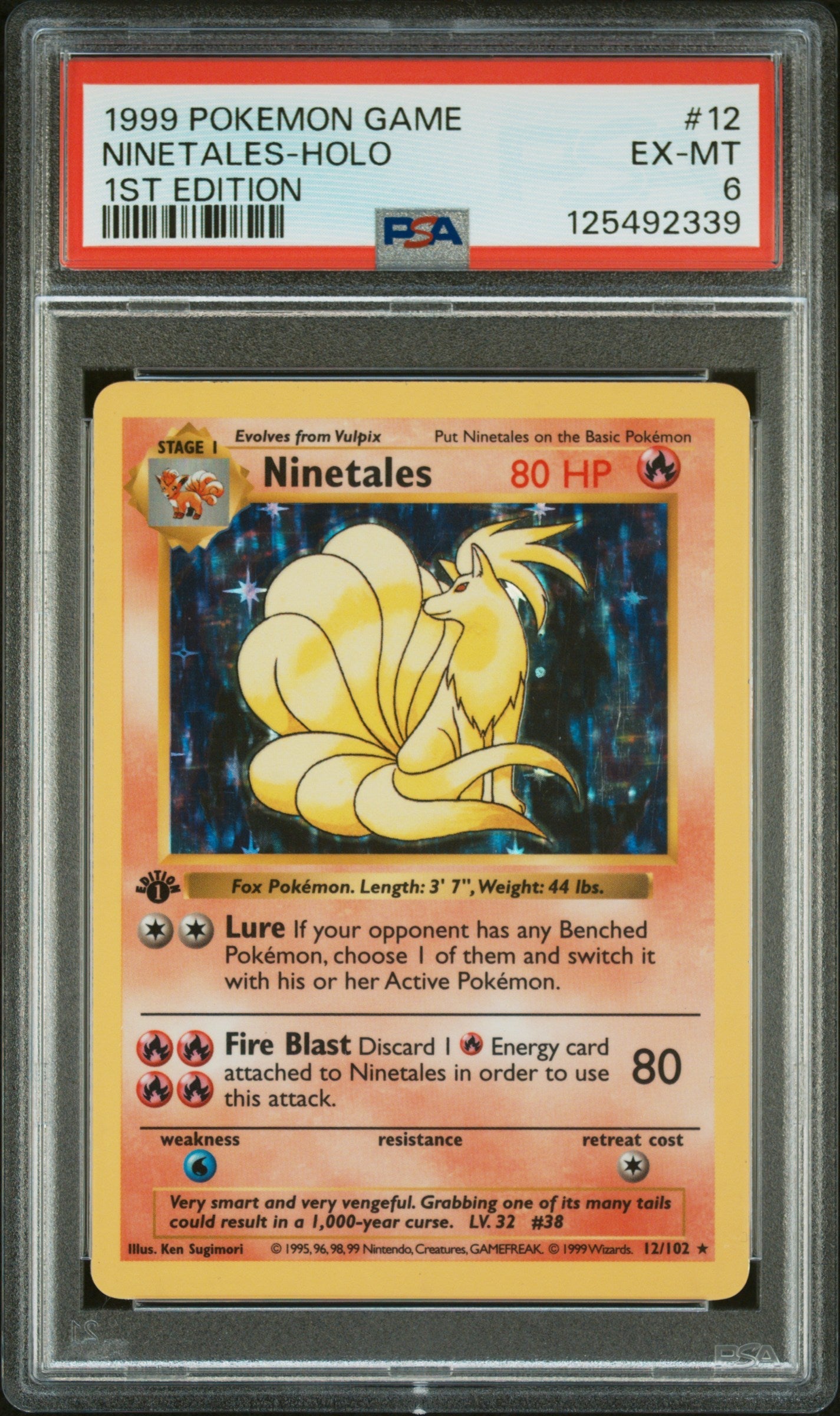 Ninetales-Holo 1999 Pokemon Game #12 1st Edition PSA 6