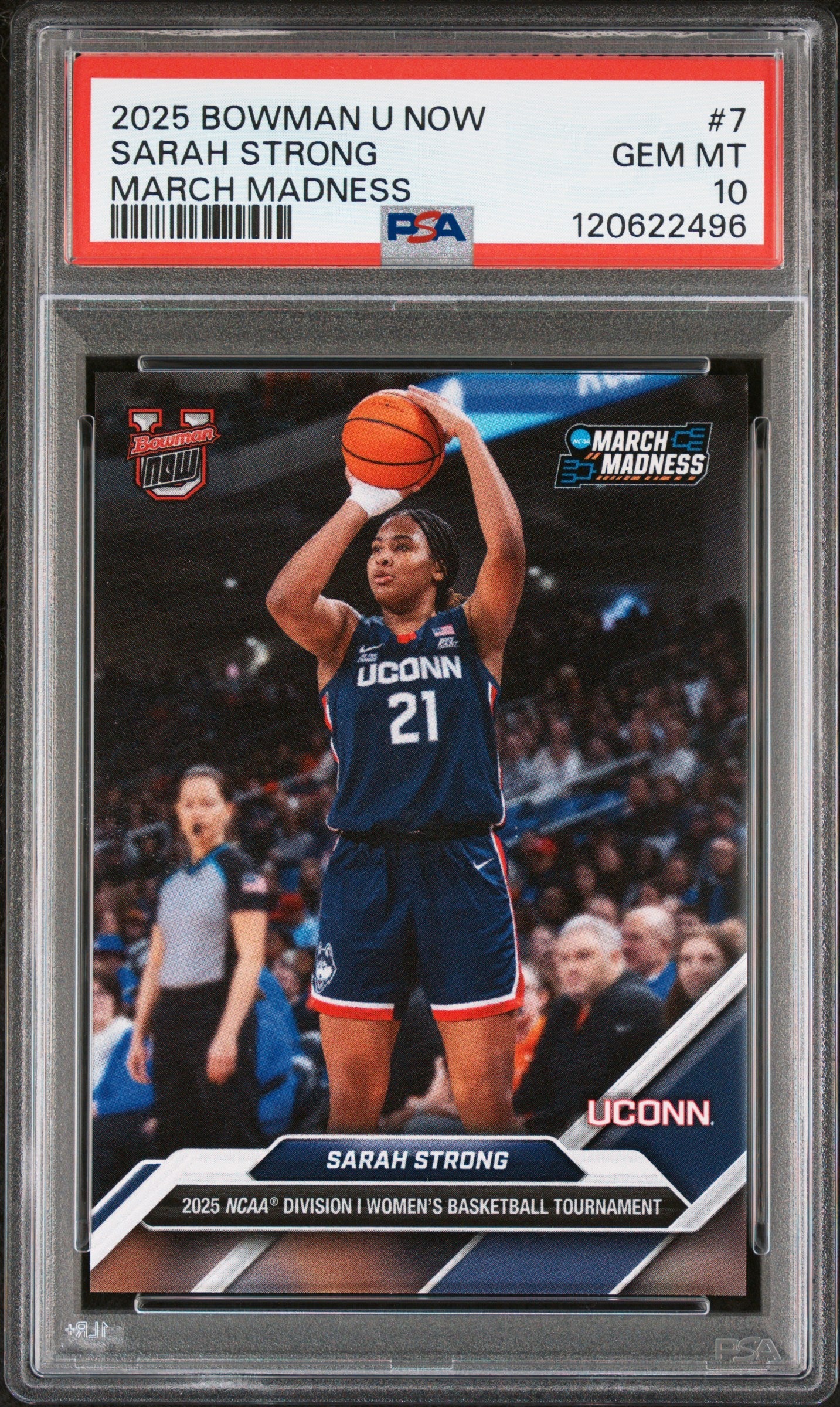 Graded 2025 Topps Bowman U Now March Madness Sarah Strong #7 Rookie RC Basketball Card PSA 10 Gem Mint