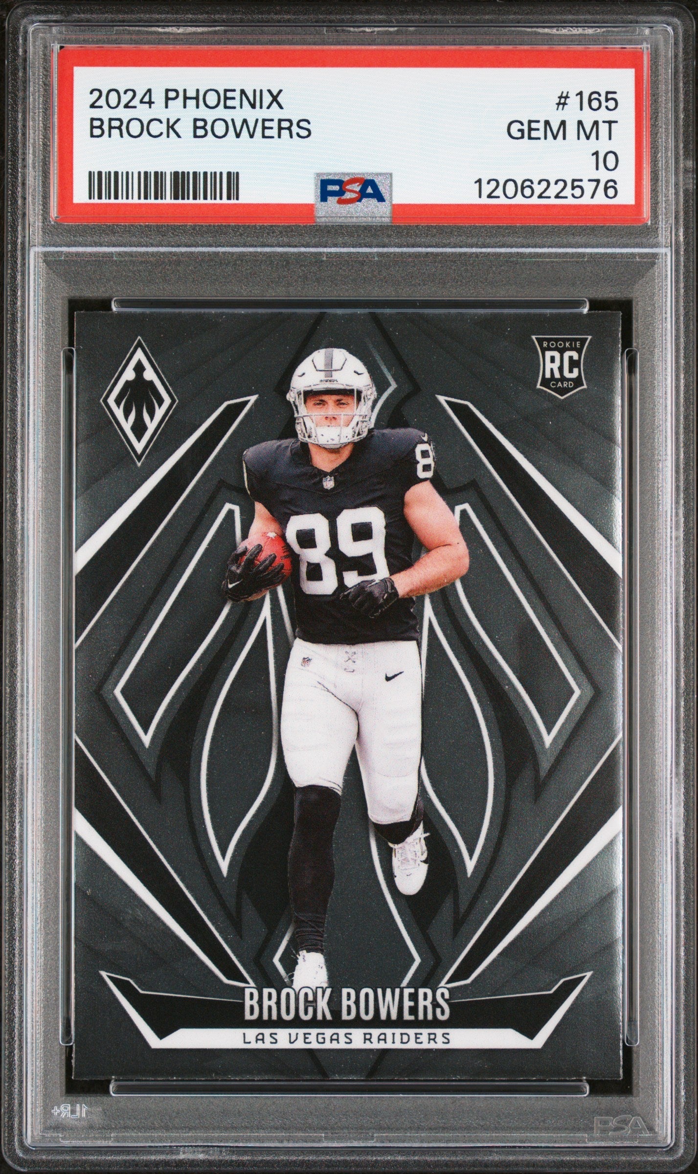 Graded 2024 Panini Phoenix Brock Bowers #165 Rookie RC Football Card PSA 10 Gem Mint