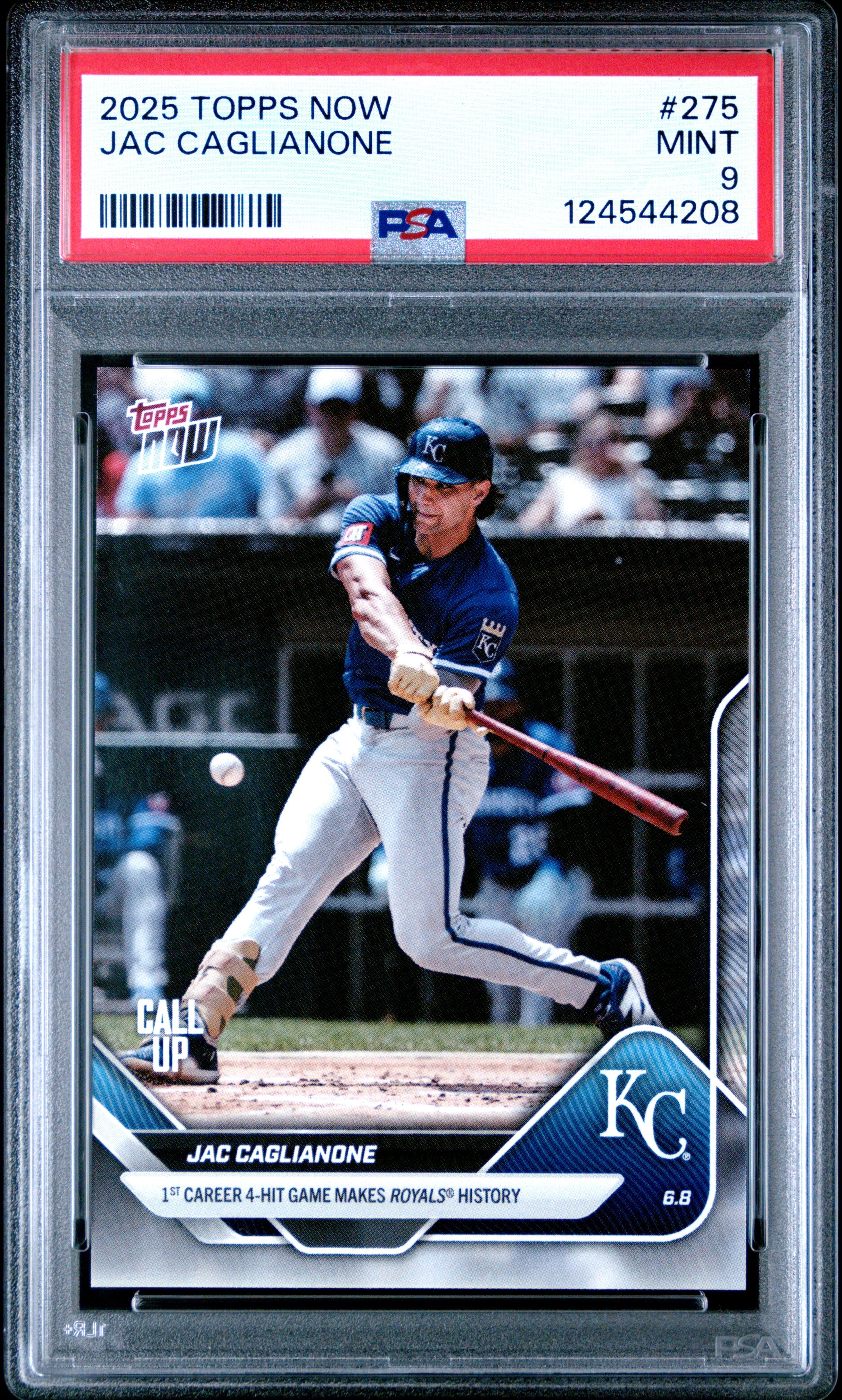 Graded 2025 Topps Now Jac Caglianone #275 Rookie RC Baseball Card PSA 9 Mint