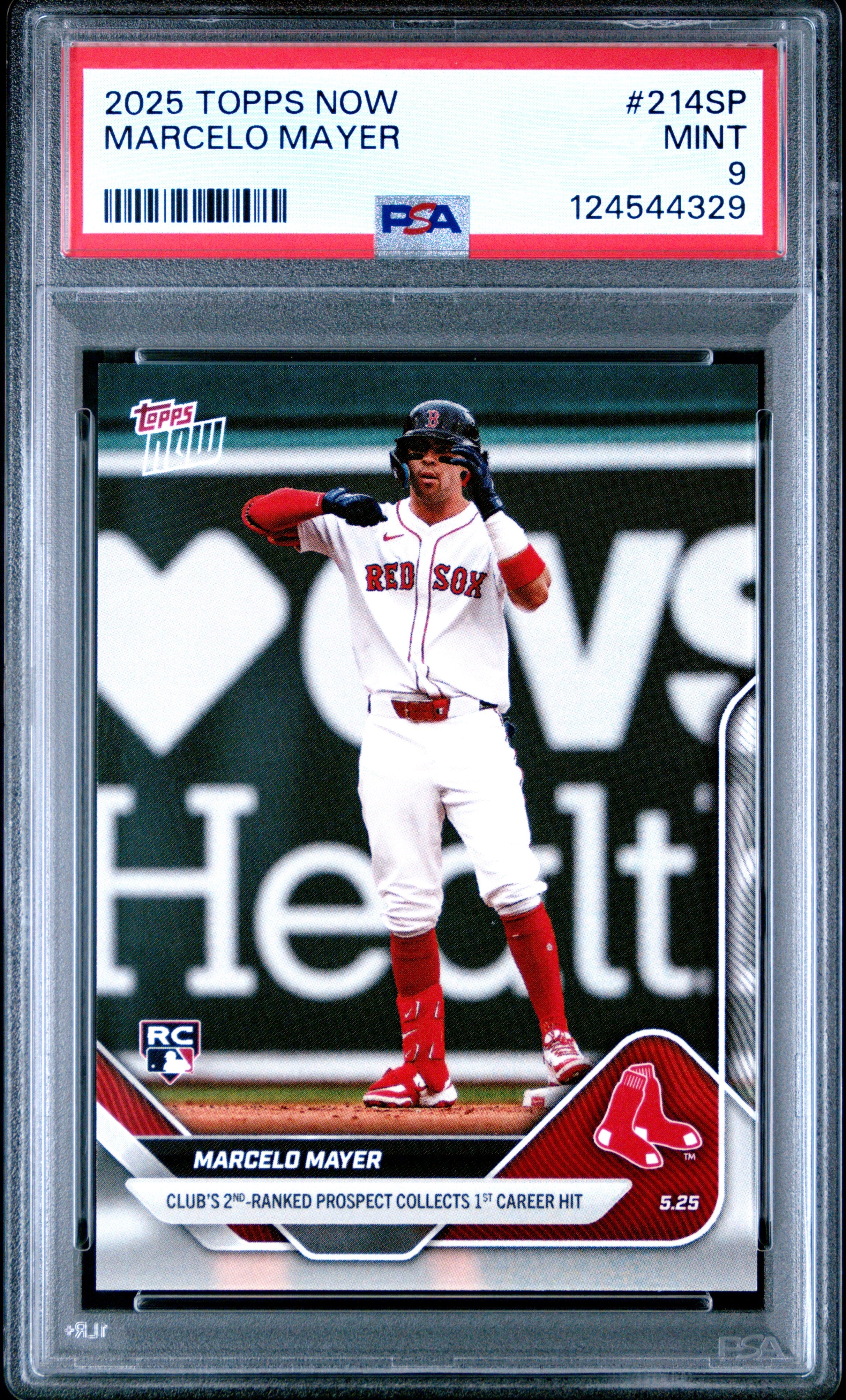 Graded 2025 Topps Now Marcelo Mayer #214SP Rookie RC Baseball Card PSA 9 Mint