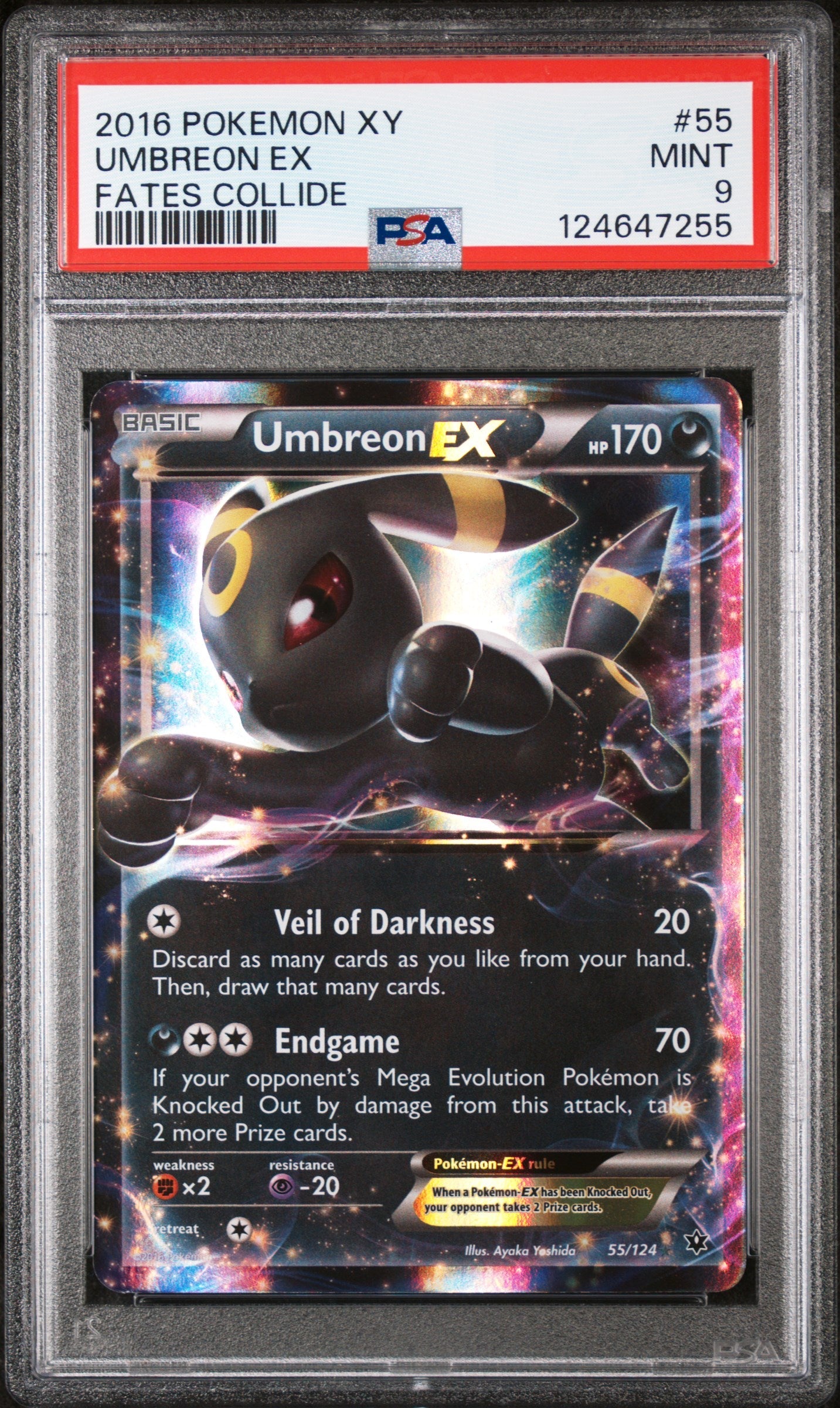 Umbreon Ex 2016 Pokemon Xy Fates Collide #55 Fates Collide PSA 9