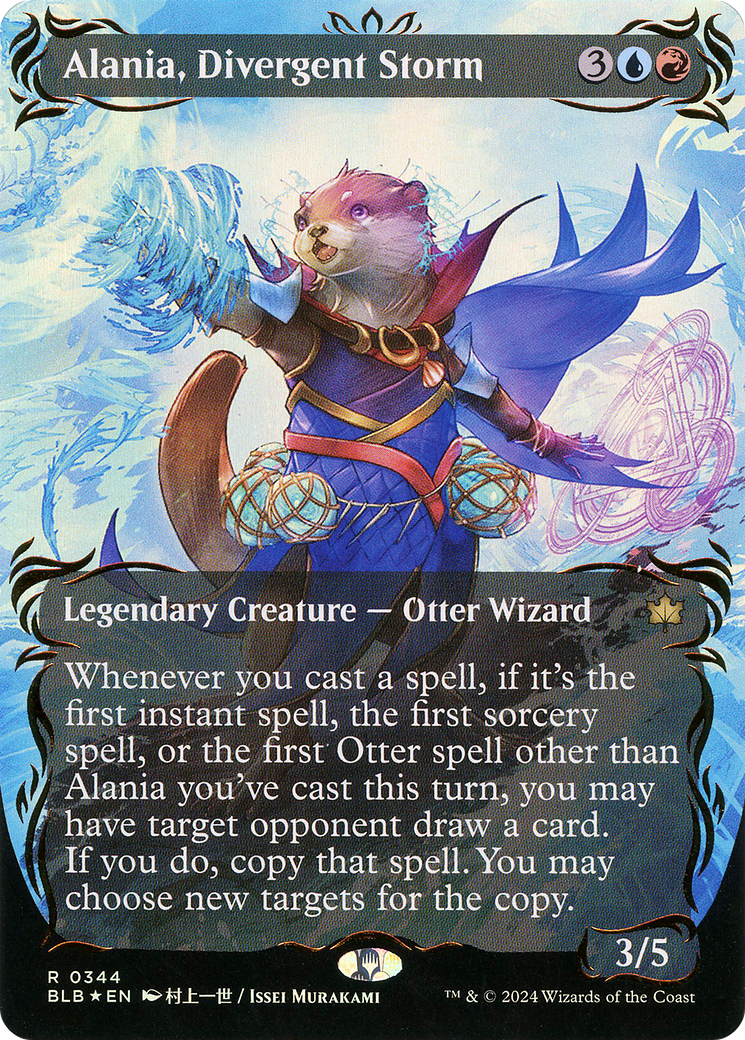 Alania, Divergent Storm (BLB-344) - Bloomburrow: (Showcase) (Borderless) Foil