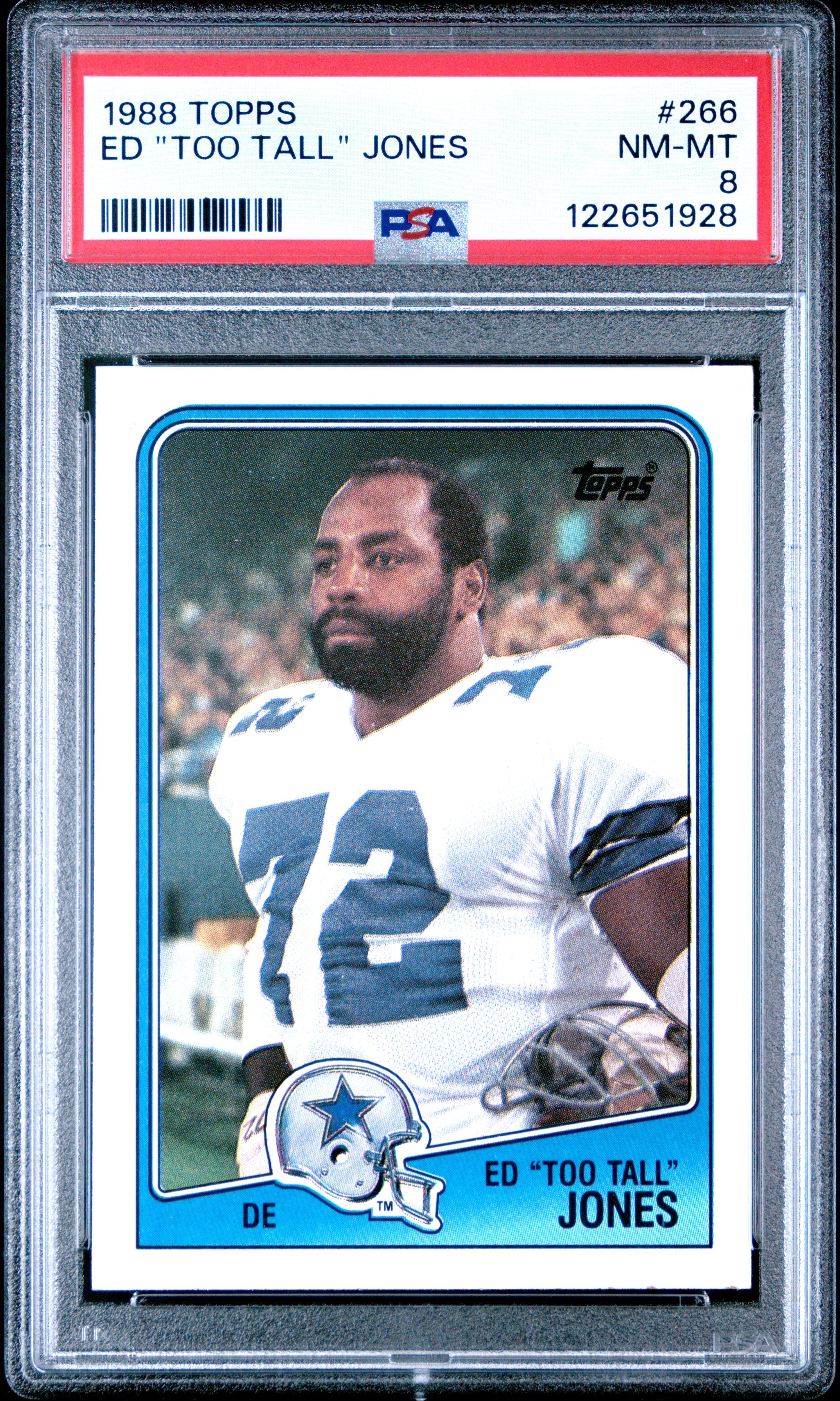 Graded 1988 Topps Ed "Too Tall" Jones #266 Football Card PSA 8 Near Mint
